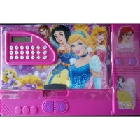 Large Button fancy pencil box with calculator for kids