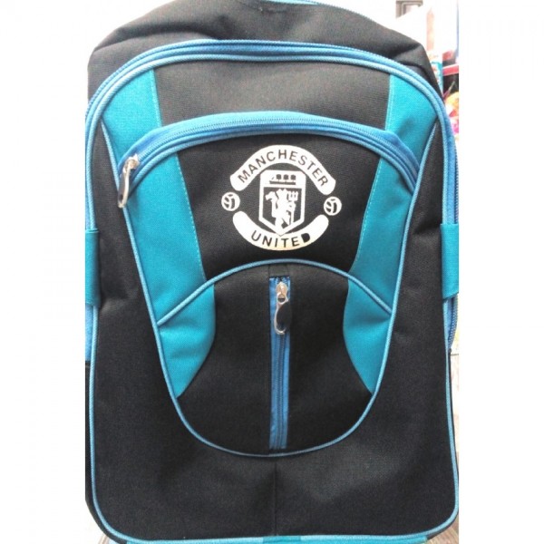 Manchester United High Quality Blue and Black Fabric School Bag