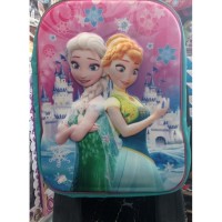 3D-Cartoon Character Elsa Trolley School Bag for girls