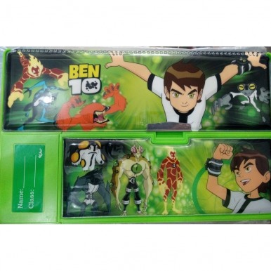 Large Button Ben10 fancy pencil box with calculator for kids
