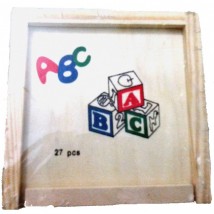 Wooden Learning 27-piece English alphabet picture blocks