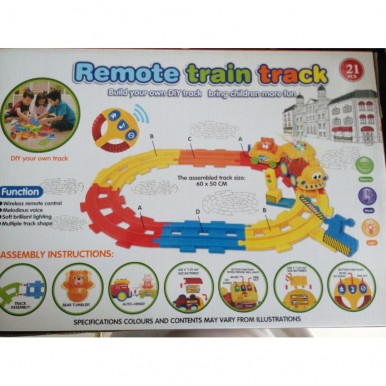 21pcs - Battery Operated Remote Control Train Set for Kids