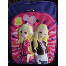 3D-Cartoon Character Anna and Elsa School Bag - large size