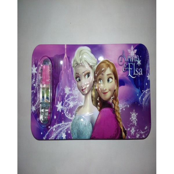 Anna and Elsa Purple Pencil Box with accessories