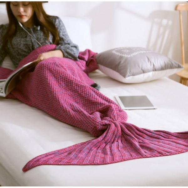 Summer Mermaid Super Soft Blanket - Dark Pink