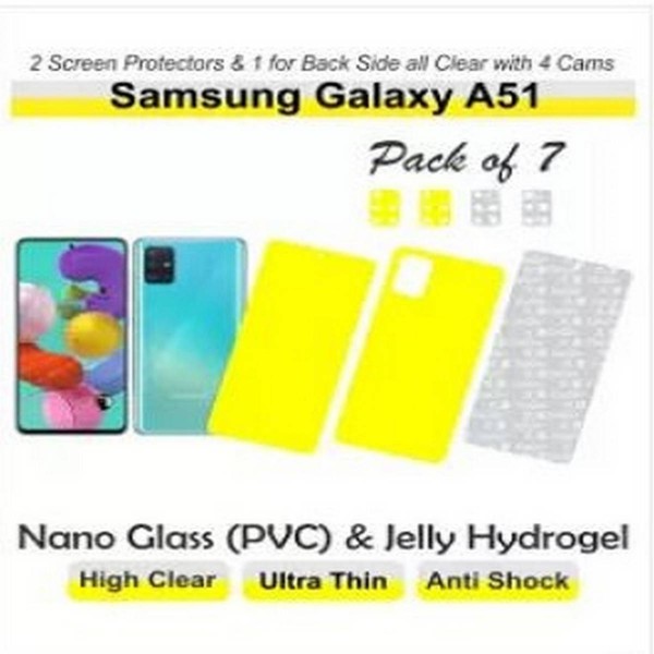 Samsung Galaxy A51 Pack of 7 Screen Protector 2 for front 1 for back