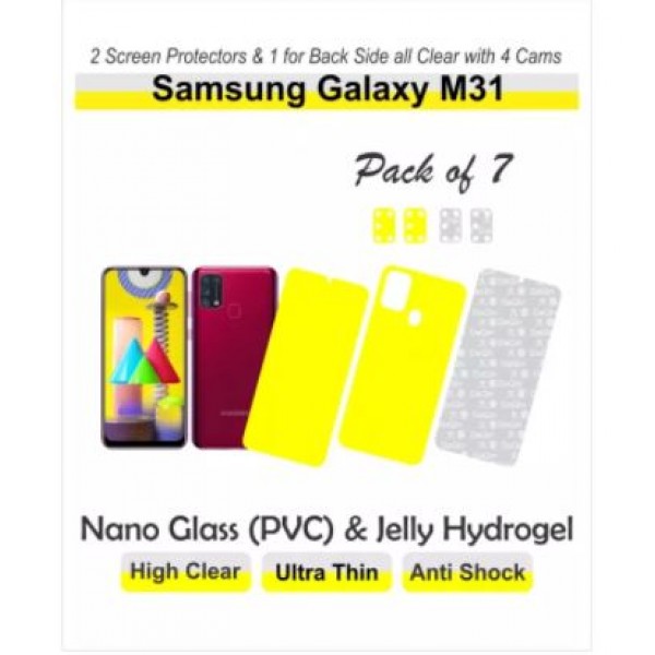 Samsung Galaxy M31 screen protector 1 nano & 1 jelly for front and 1