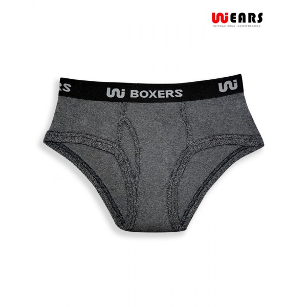 Charcoal Grey Cotton Brief Inner Wear For Men