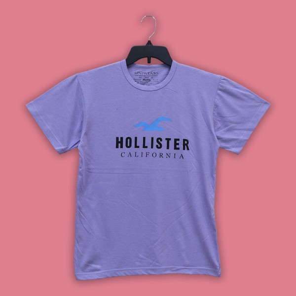 Light Purple Hollister Printed T Shirt For Him