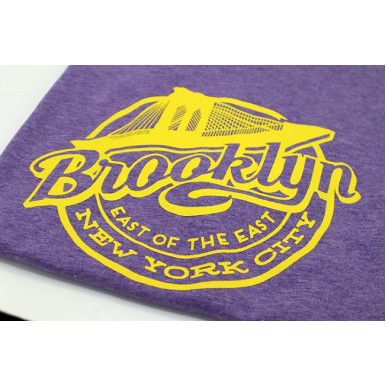 Heather Purple Brooklyn Printed T Shirt For Him
