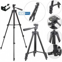 Built In Level 3-Way Tripod Stand For DSLR Camera And Mobile Foldable TriPod Full Length with DSLR Mobile Mount
