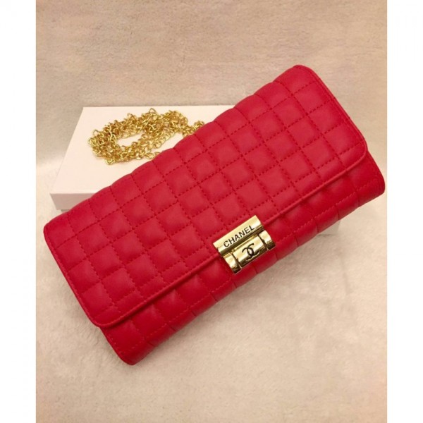 chanel red clutch