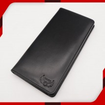 Long Black Leather Wallets for Men