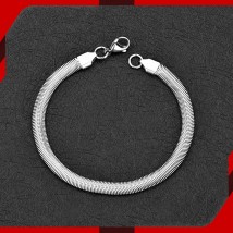 Shining Snake Silver Bracelet for Men