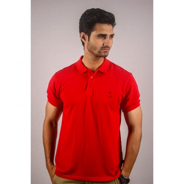 Mens Polo Tshirt Plain in Red with Brand Logo by FASHION GENE - Buyon.pk