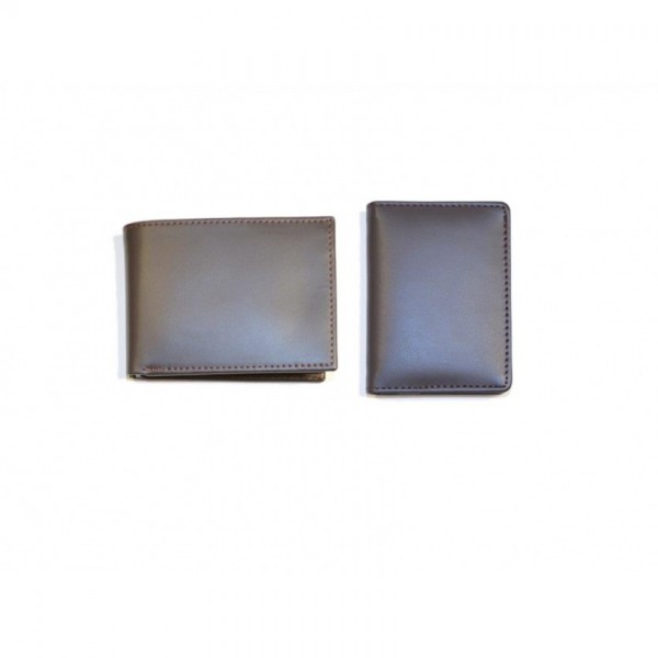 Brown Genuine Leather Wallet and Cardholder Set for Men