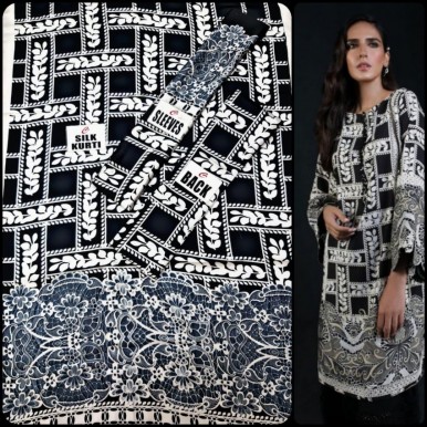 Black Silk Fabric Kurti For Office,University Going Girls