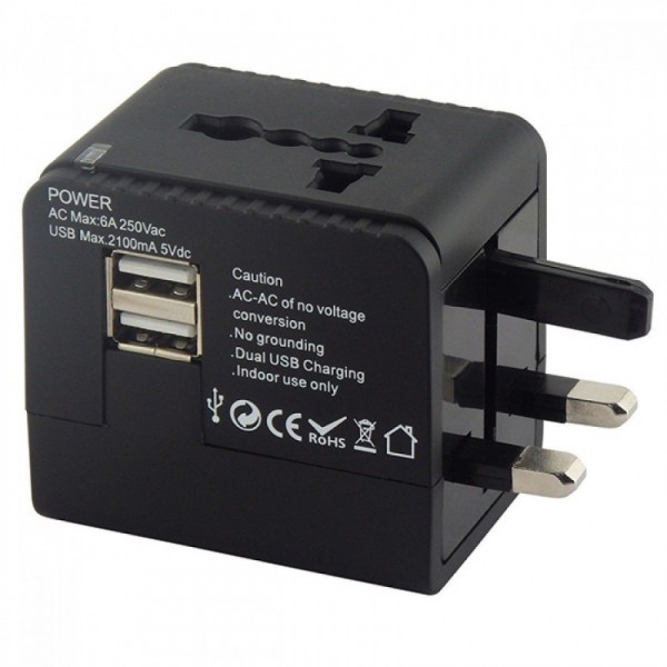 Buy Multi Nation Universal Travel Adapter With Dual USB Charger