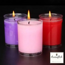 AROMAFLICK Pack of 3 Scented Glass Candles in Lavender, Rose & Strawberry Fragrance