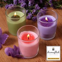 AROMAFLICK Pack of 3 Scented Glass Candles in Lavender, Rose & Jasmine Fragrance