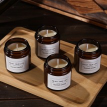 AROMAFLICK Pack of 4 Scented Candles in Mini Glass Jar with Lid
