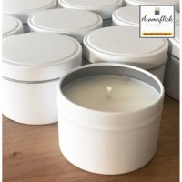 AROMAFLICK Scented Candle in Beautiful White Tin