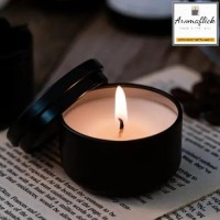 AROMAFLICK Scented Candle in Decent Black Tin