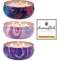 AROMAFLICK Scented Candle with Beautiful Tin
