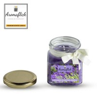 AROMAFLICK Scented Candle with Square Jar in Lavender Fragrance