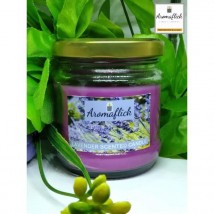 AROMAFLICK Scented Jar Candle in Lavender Fragrance with Gold Lid
