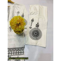 2 PC Women Stitched Linen Clothes