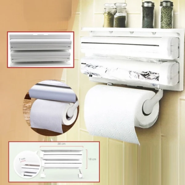 Triple Paper Dispenser for Kitchen towel and foil Triple Paper Dispenser for Kitchen towel and foil