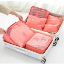 6 Pcs Travel Bags Clothing Underwear Shoes Packing Organizer Portable Toiletry Make Up Pouch Accessories Supplies