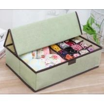 Wardrobe Organizer , Drawer Divider , 17 Grid Underwear & Socks Washable Box with Lid