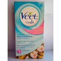 VEET WAX STRIPS SENSITIVE SKIN VITAMIN E AND ALMOND OIL  10 WAX STRIPS