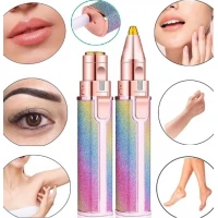 2in1 Eye Brow Trimmer And Facial Hair Remover Chargeable With USB Charging Cable And Cleaning Brush | Shaver for Ladies