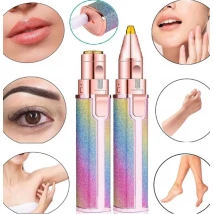 2in1 Eye Brow Trimmer And Facial Hair Remover Chargeable With USB Charging Cable And Cleaning Brush | Shaver for Ladies
