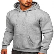 Pullover Heather Gray Hoodies for Men in Size Large