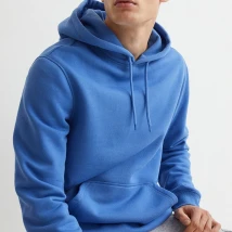 Pullover Light Blue Hoodies for Men in Size Large