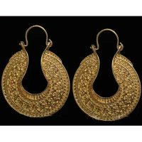Attractive Gold Plated Retro Pattern Round Earring For Her