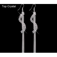 Hot Fashion Rhinestone Tassel Personality Crystal Earrings