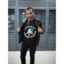 MENS BLACK T-SHIRT ROOTS BRAND