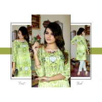 GREEN LAND DIGITAL PRINTED KURTI FOR WOMEN
