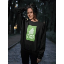 WOMEN WILD AND FREE SWEATSHIRT BLACK