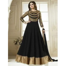 Fancy Embroidered Black Frock