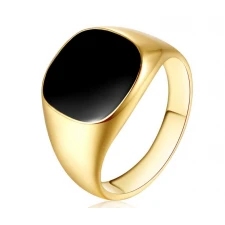 Black Stone Golden Ring for Men