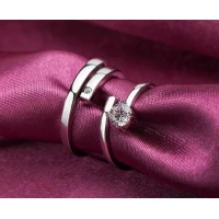 Diamond Couple Platinum Ring