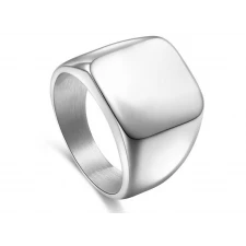 Titanium Signet Silver Ring