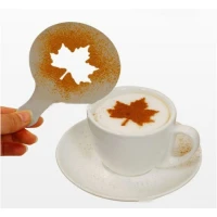 6Pcs/set Cappuccino Coffee Chocolate Stencil Duster Templates