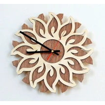 Flower Shaped Wooden Wall Clock